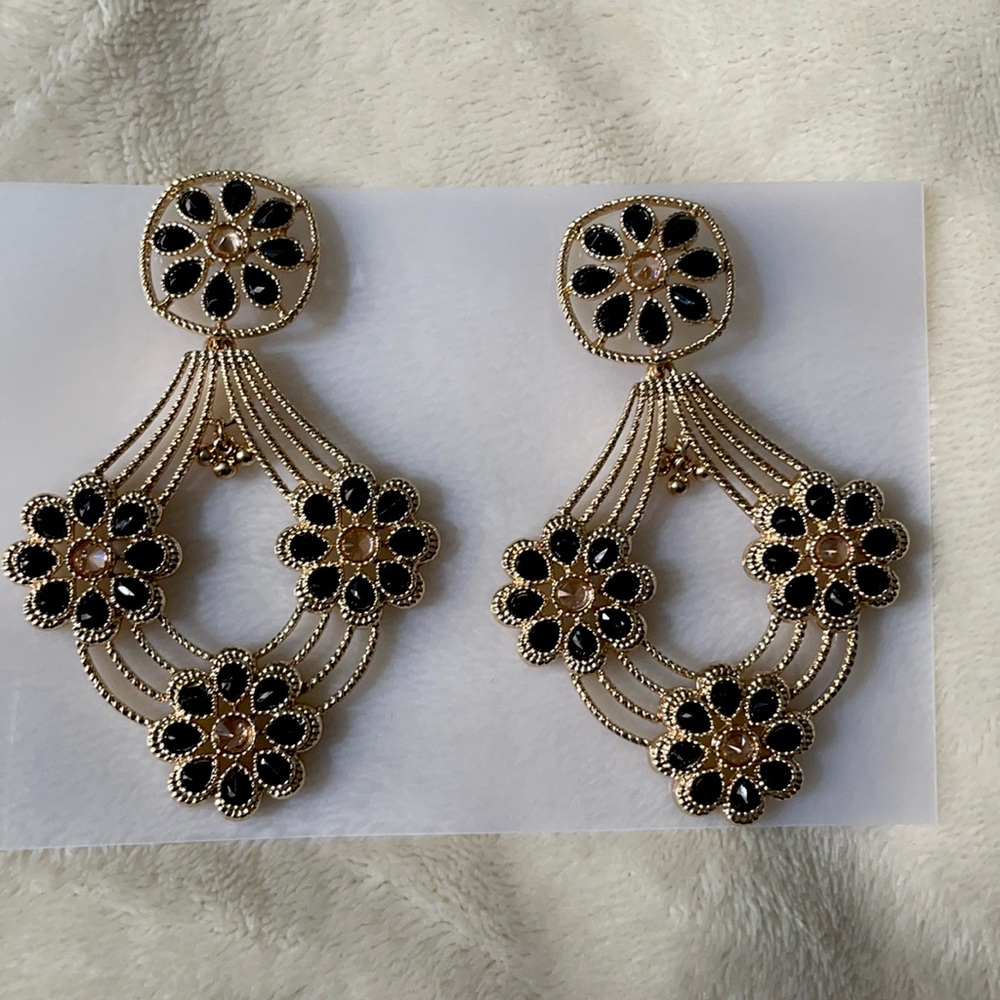 Statement Black and Gold earrings